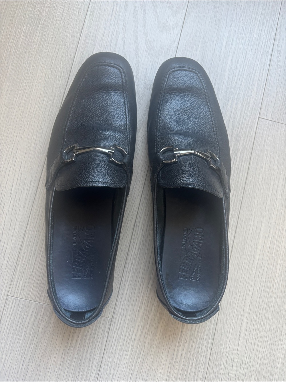 Salvatore Ferragamo Black Leather Loafers